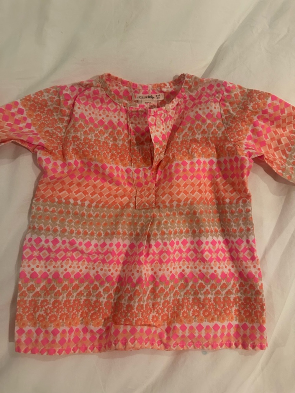 Crewcuts Pink and Orange Patterned Girls' Pullover Top